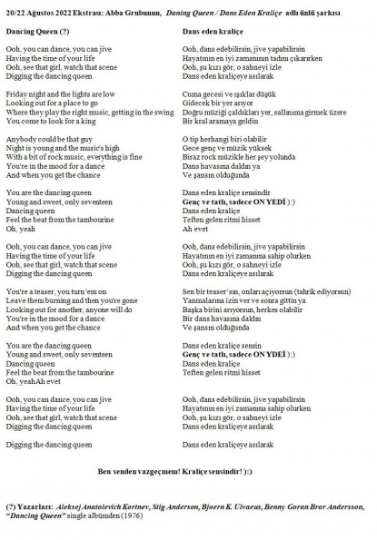 Dancing Queen Güftesi