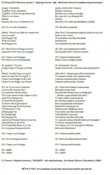 Defying Gravity - Güftesi A