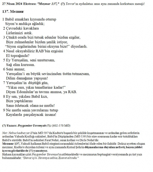 Mezmur 137 - Sözleri
