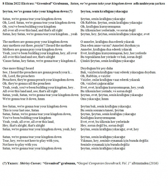 Şeytanın Sonu - Güftesi