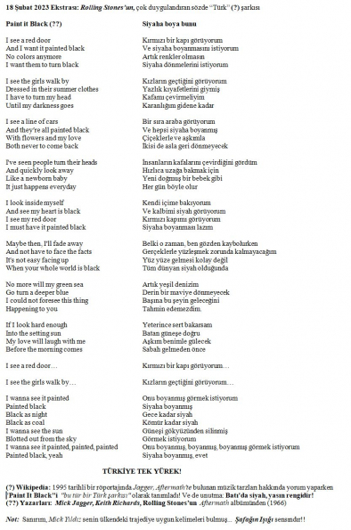 Siyaha boya bunu - Güftesi