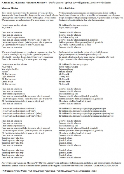 116 numaralı yorumum Ekstrası