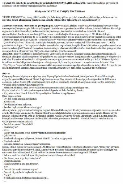 131 numaralı yorumum A