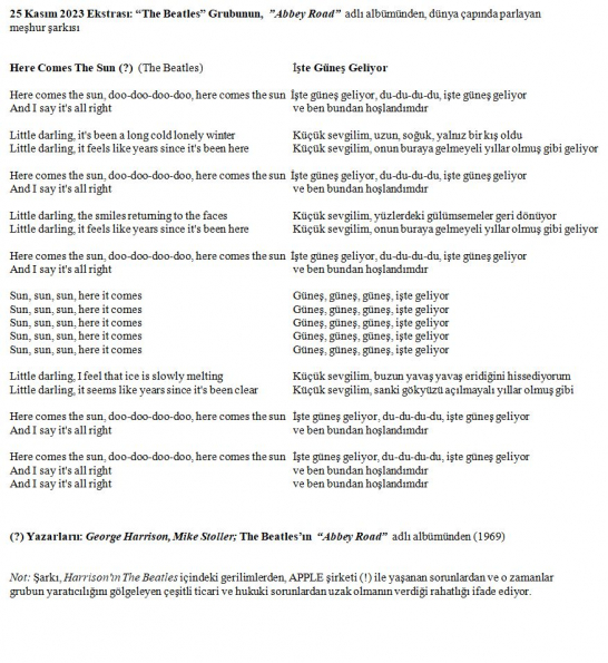 114 numaralı yorumum Ekstrası