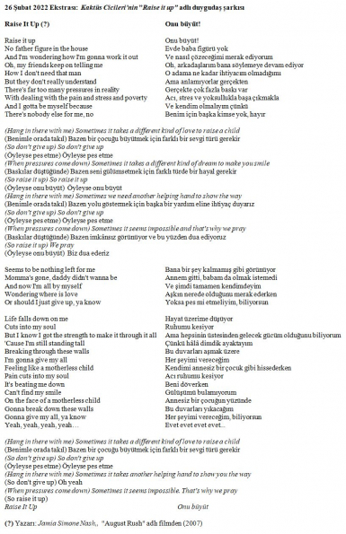 22 numaralı yorumum Ekstrası