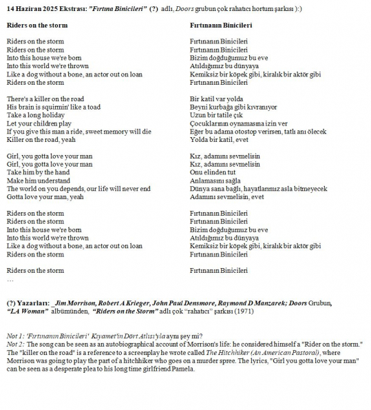 197 numaralı yorumum Ekstrası