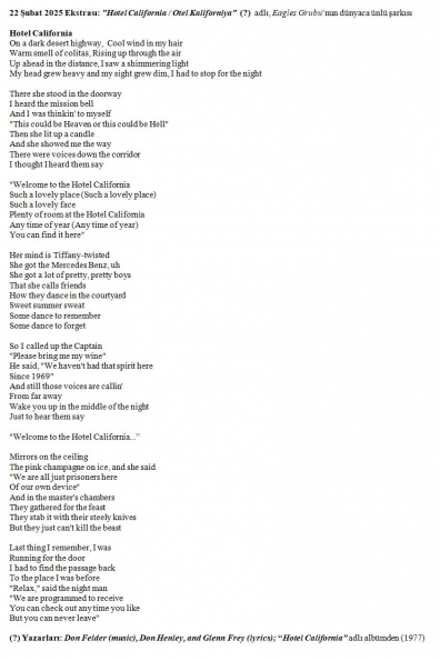 181 numaralı yorumum Ekstrası