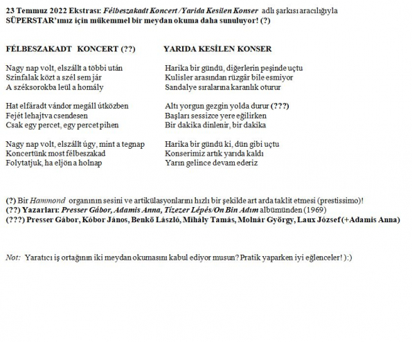 Son Konser - Güftesi