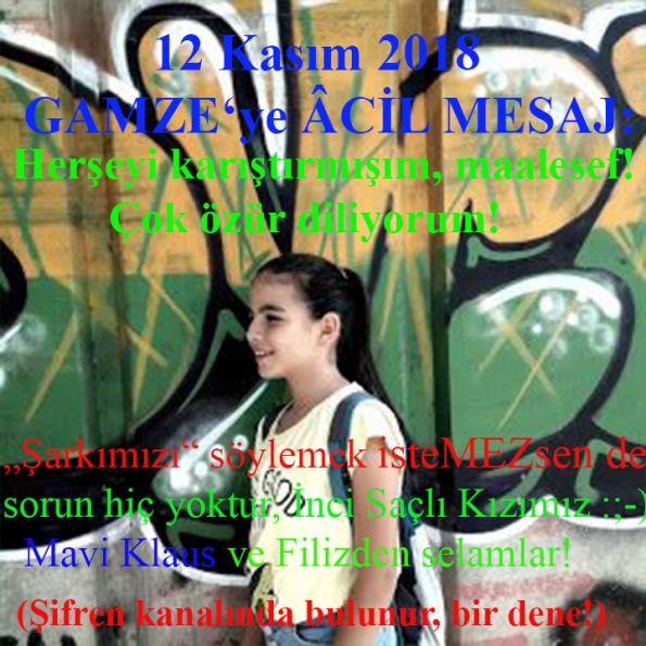 Mesaj at Gamze 30 Ekim